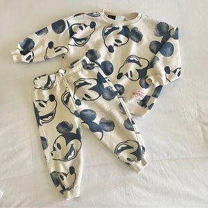 Zara Mickey sweatshirt pant set 2-3T